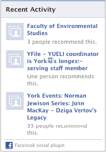 Recent Activity Facebook feed example image